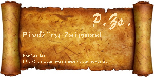 Piváry Zsigmond névjegykártya